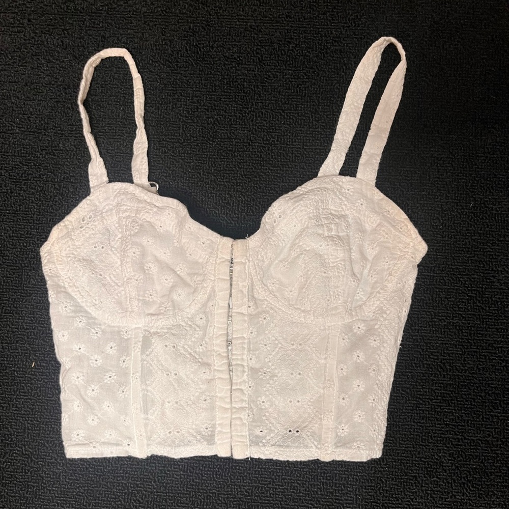 white RSQ corset top